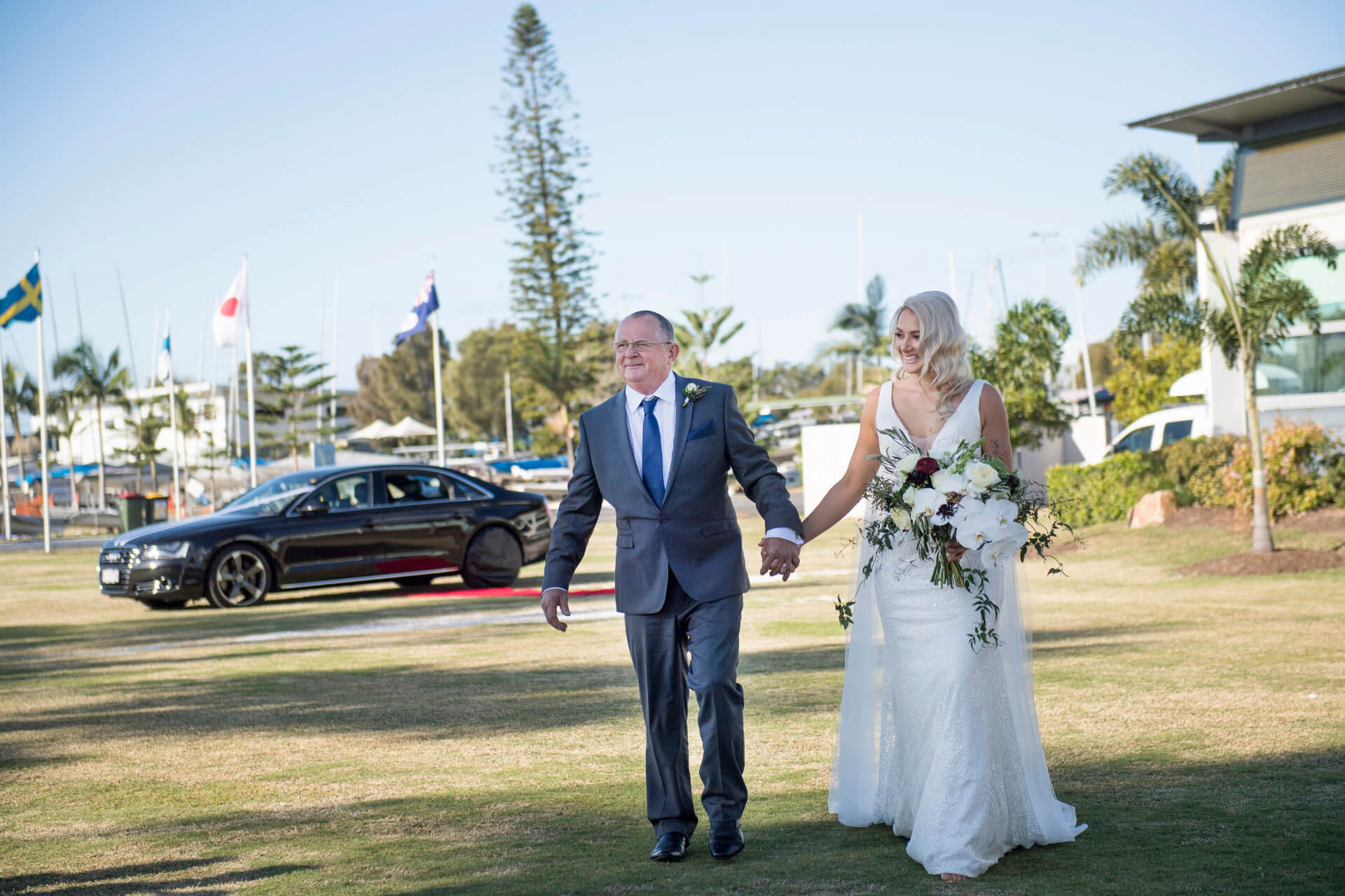 Royal Queensland Yacht Squadron wedding milimo Brisbane limo Car Hire Transfers